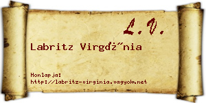 Labritz Virgínia névjegykártya